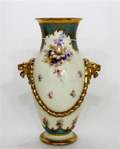 A Dresden Porcelain Vase Height 10 inches.