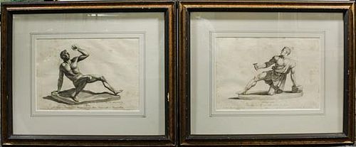 A Pair of Continental Prints Height 22 1/2 x width 27 1/2 inches (overall.)