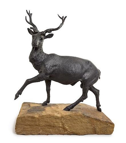 A Cast Iron Model of a Stag Height 21 inches.