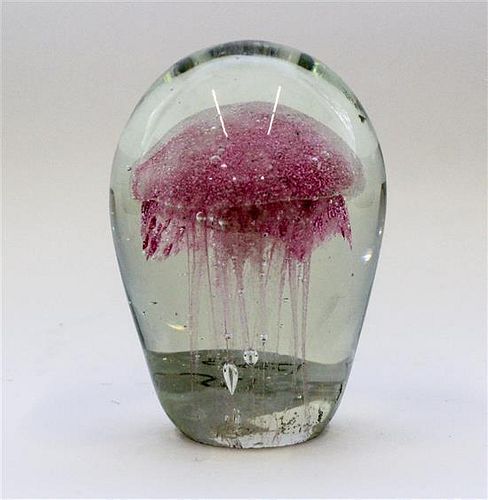 * A Large Glass "Jellyfish" Paperweight. Height 5 3/4 inches.