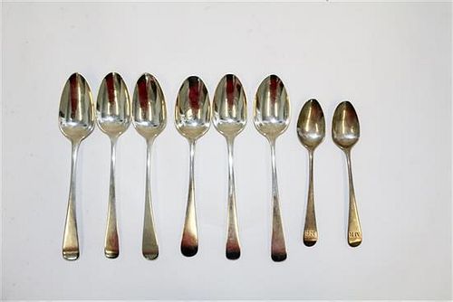 * A Group of Six George III Silver Soup Spoons, Various Makers, each having Old English pattern handles, comprising two examp