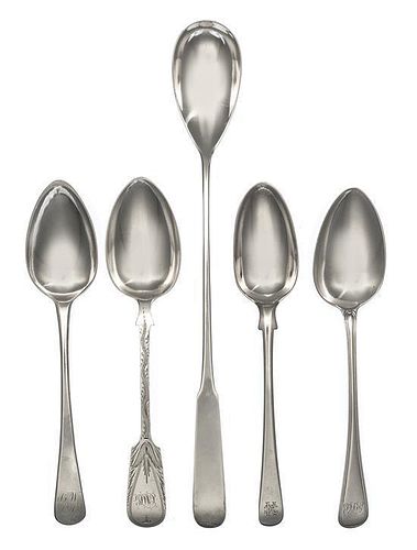 A Set of Four English Table Spoons, ,