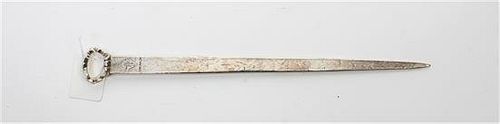 * An English Silver Paper Knife, ,
