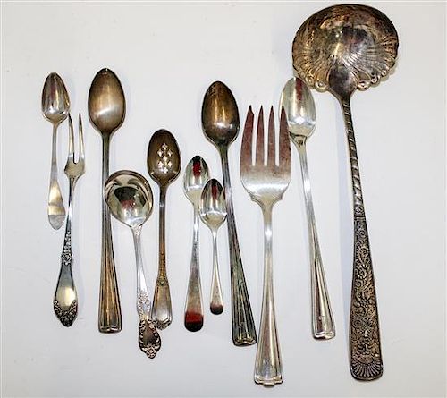 A Collection of American Silver-Plate Flatware Articles, various makers, comprising serving and place setting items.