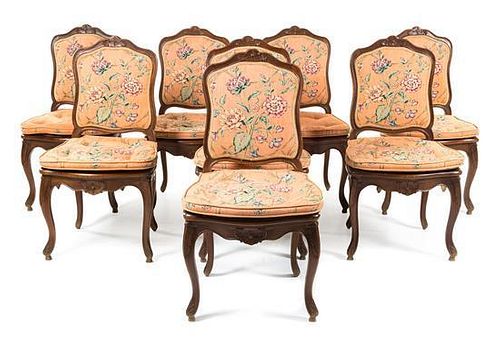 * A Group of Eight Louis XV Style Dining Chairs Height 38 inches.