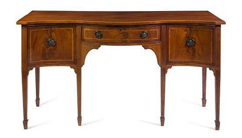 A George III Style Mahogany Sideboard Height 35 1/4 x width 66 x depth 26 1/2 inches.