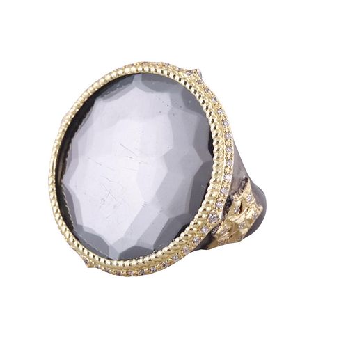Armenta Old World Hematite Diamond 18kk Gold Silver Ring for sale at ...