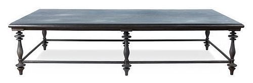 * A Stone Top and Iron Frame Low Table Height 19 3/4 inches.