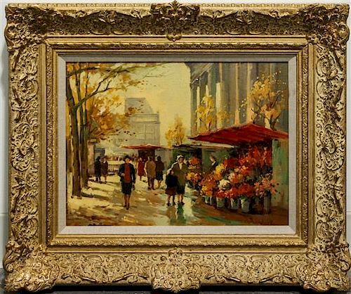 Rene Rambert, (French, 1901-1991), Parisian Flower Market