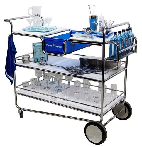 BOMBAY SAPPHIRE SERVICE CART & MANY ACCESSORIES