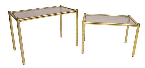 (2) FRENCH GILT METAL NEST OF TABLES