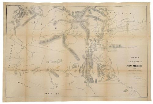 MAP "SKETCH OF PUBLIC SURVEYS IN NEW MEXICO", 1860