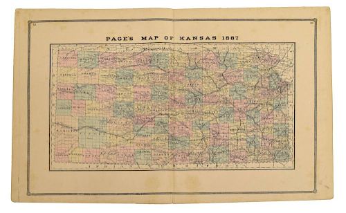 PAGE'S MAP OF KANSAS, 1887