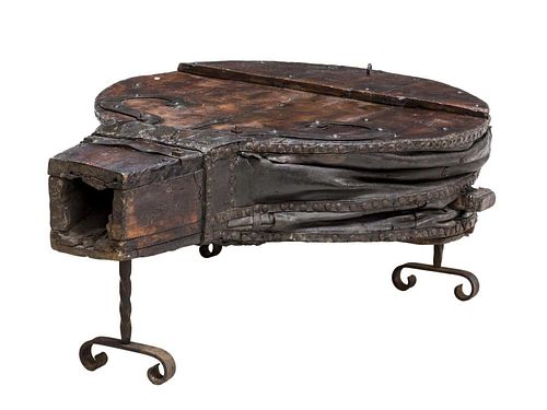 ANTIQUE FRENCH BLACKSMITH'S BELLOW COFFEE TABLE