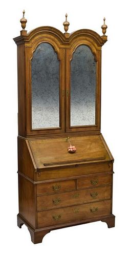 QUEEN ANNE STYLE FALL FRONT SECRETARY BOOKCASE