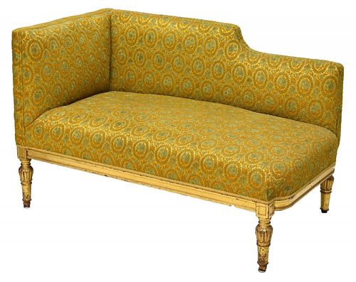 FRENCH STYLE ONE ARM CHAISE RECAMIER SETTEE