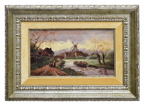 SIGNED PAINTING, DUTCH LANDSCAPE, DATED 1912