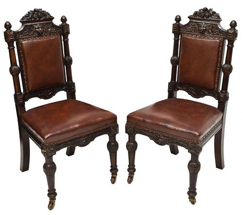 (PAIR) VICTORIAN CARVED SIDE CHAIRS