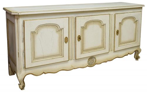 FRENCH PROVINCIAL WHITEWASHED SIDEBOARD