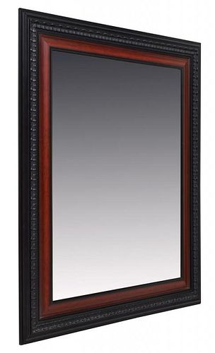 MODERN TWO-TONE CARVED BEVELED WALL MIRROR