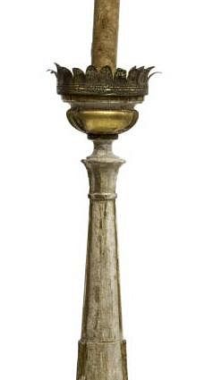 CHURCH ALTAR GESSO ON WOOD CANDLESTICK LAMP