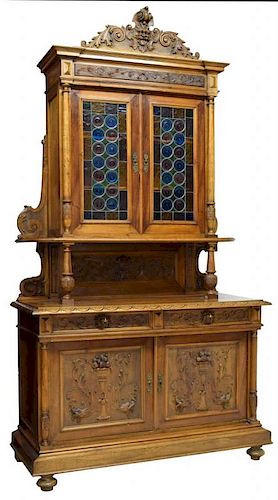 FRENCH RENAISSANCE REVIVAL STAINED CABINET