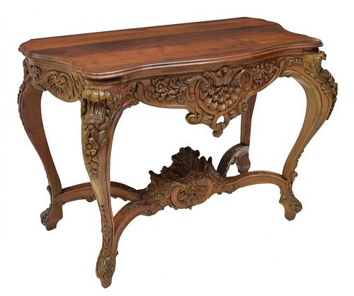 LOUIS XV STYLE CARVED CONSOLE TABLE, 20TH C
