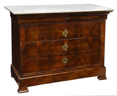 FRENCH CHARLES X MARBLE TOP COMMODE