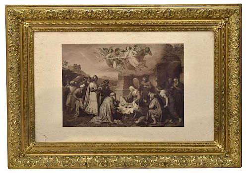 FRAMED 19TH C. LITHOGRAPH, THE NATIVITY