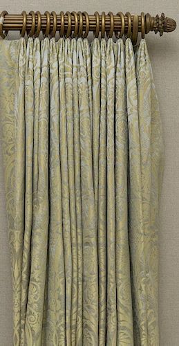 PAIR OF SILK FORTUNYESQUE CURTAINS