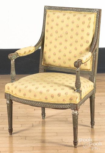 French painted fauteuil, ca. 1900.