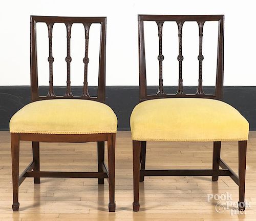 Pair of Federal style mahogany dining chairs, ca.