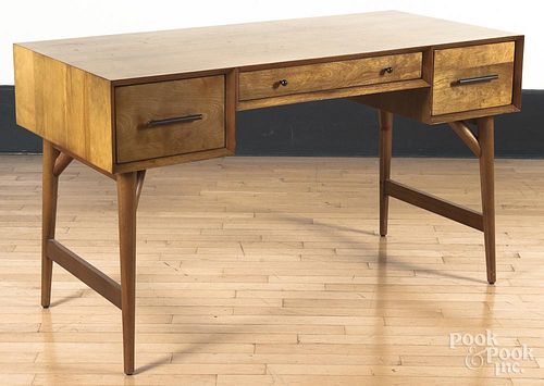 Mid-century modern desk, 30 1/4" h., 52" w., 24" d