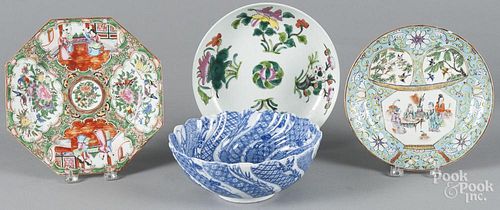 Two Chinese export porcelain plates, together with