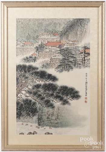 Chinese watercolor landscape