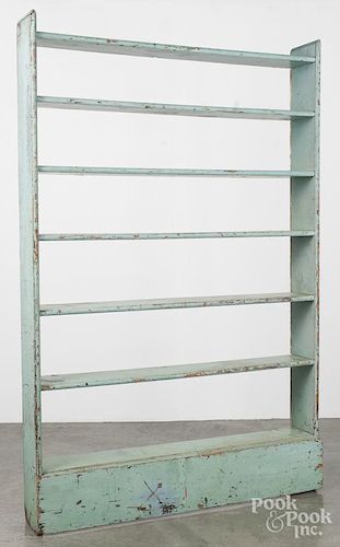Painted pine open shelves, 19th c., 75 3/4" h., 48