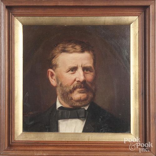 Oil on canvas portrait of a gentleman, dated {1863