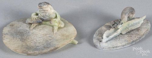 Two Doug Anderson Pate de Verre sculptures of a fr