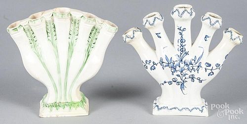 Two pearlware quintal vases, early 19th c., 7" h.