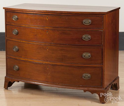 New England Federal cherry bowfront chest of drawe
