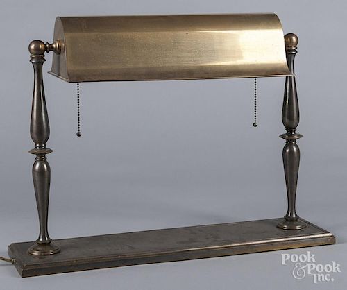 Brass desk lamp, 16" h., 22" w.