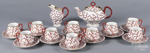 KPM red coral porcelain tea service.