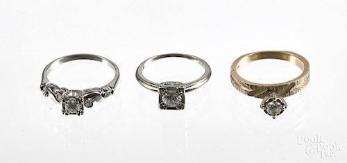 Three illusion setting engagement rings