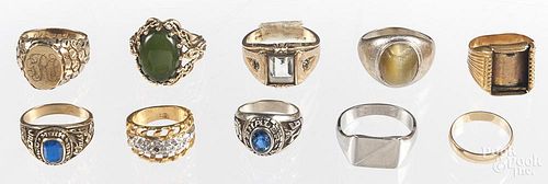Group of rings and jewelry, to include an unmarked
