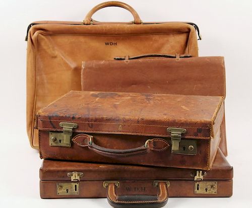 (4) VINTAGE LEATHER BRIEFCASES