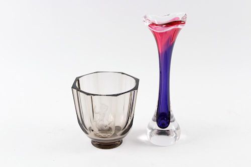 (2 PCS) SWEDISH ART GLASS