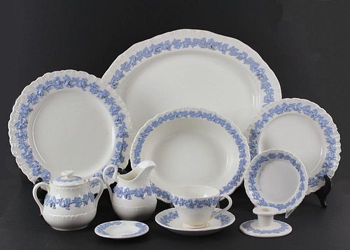 (60 PCS) WEDGWOOD QUEEN'S WARE EMBOSSED CHINA