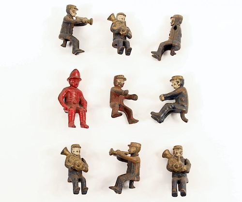 (9) HUBLEY CAST IRON TOY FIGURES