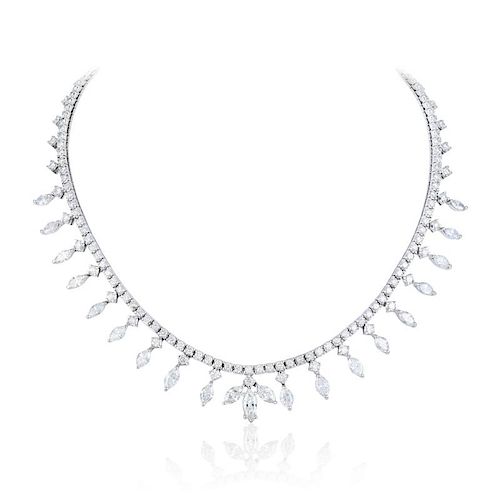 A Multi-Diamond Drop Necklace
