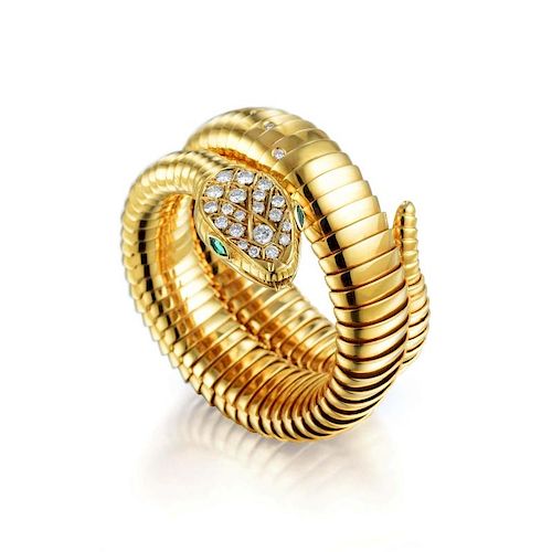 Bulgari Gold and Diamond Serpenti Bracelet